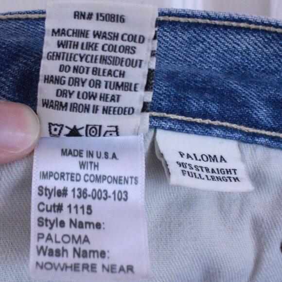 Trave Paloma 90's Straight Full Length Jeans Nowhere Near Classic Mid Wash - Picture 6 of 12